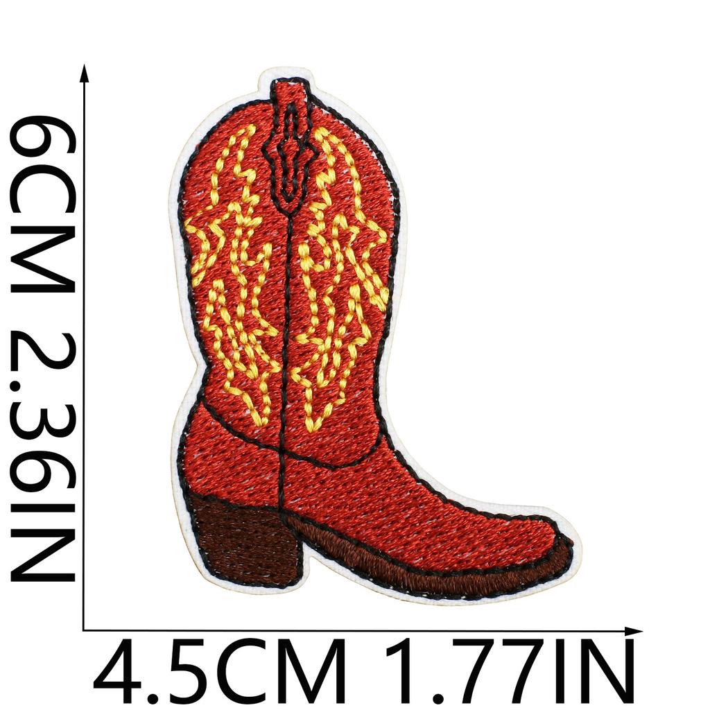 52 Pezzi Stoffa Ricamata Mista Tema Western Denim Adesivo Stile Punk Teschio Patch Adesivo Decorazione Vestiti Cactus