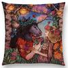 Dark Augury Bird Sofa Pillow Case Three Eyes Raven Steampunk Hummingbird Night Princess Lion Owl Cushion Cover