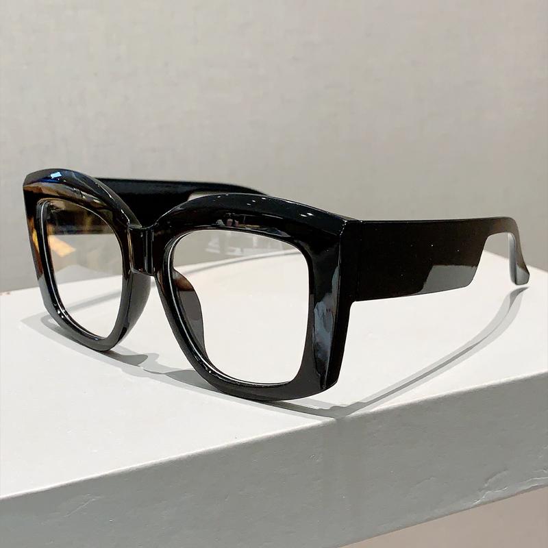 Oversized Square Eyeglasses Frames  New In Vintage Non-prescription Women Eyewear Trendy Fashion Designer Spectacles