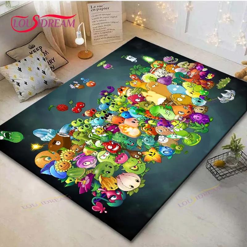 Hot Puzzle Games P-plant Vs Z-zombiee Carpet Outdoor Rug Area Rug Non-slip Carpet Bedroom Decor Carpet for Parent-child paradise