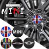 4Pcs 3D Car Wheel Hub Center Metal Decals Sticker Accessories For MINI One Cooper JCW Countryman Clubman Cabrio Paceman Coupe Czujm33