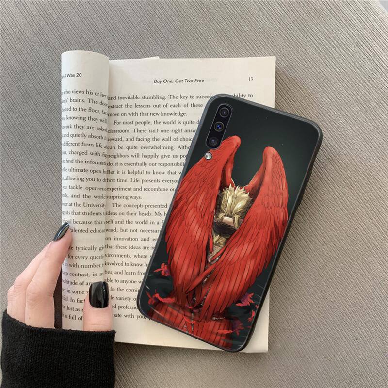 Pouzdro na telefon Anime MHA Hawks BNHA pro Samsung Galaxy A51 A71 A52 A12 A50 A32 A21S A70 A31 A21 A11 A12 M31 A02