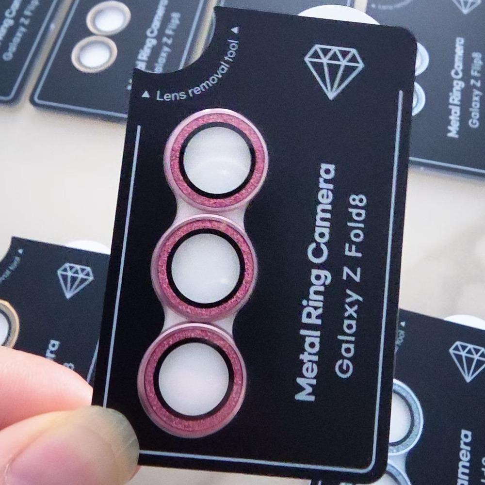 HD Lens Film Shiny Glitter for Samsung Z Fold 8 Ultra 7 6 5 Metal Ring Lens Protective Anti-Scratch for Samsung Z Flip 8 7FE 6 5