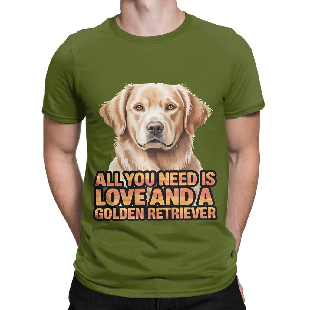 Pet Owner Design All You Need Is Love And Golden Retriever Funny Graphic 100 Cotton TShirt gloden retirever Tops Tees For Unisex