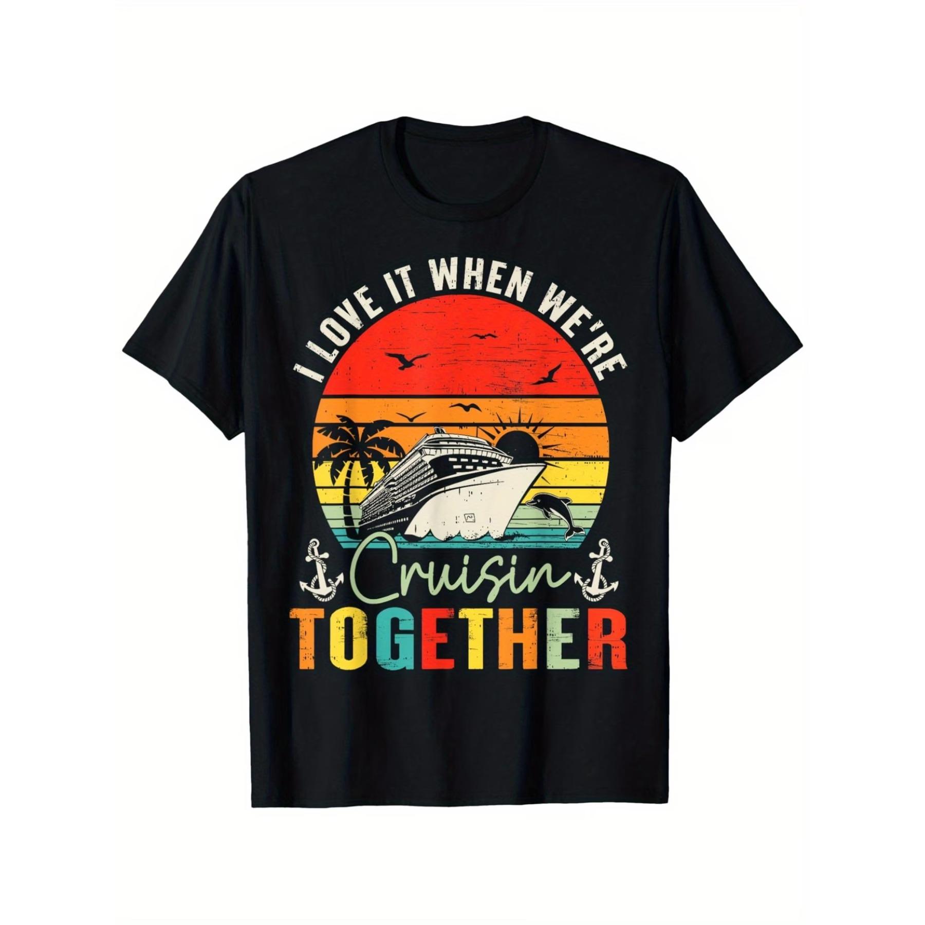 Cruise Squad 2025 Outfits Friends Family Couples Matching T-Shirt, Unisex Cotton Casual Round Neck Outdoor Short Sleeve T-Shirt S чёрный