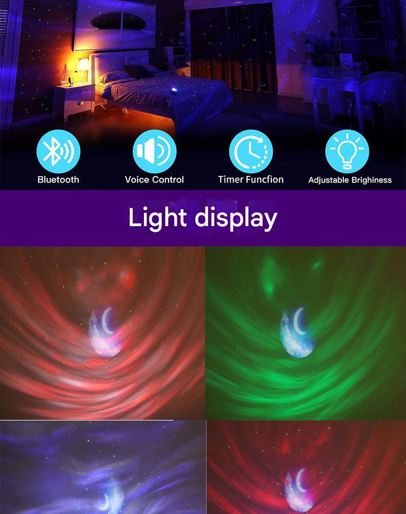 Lazer girdaplı yıldızlı gökyüzü lambası projektör gece lambası Bluetooth sesli atmosfer lambası oda yatak odası romantik yıldızlı gökyüzü lambası