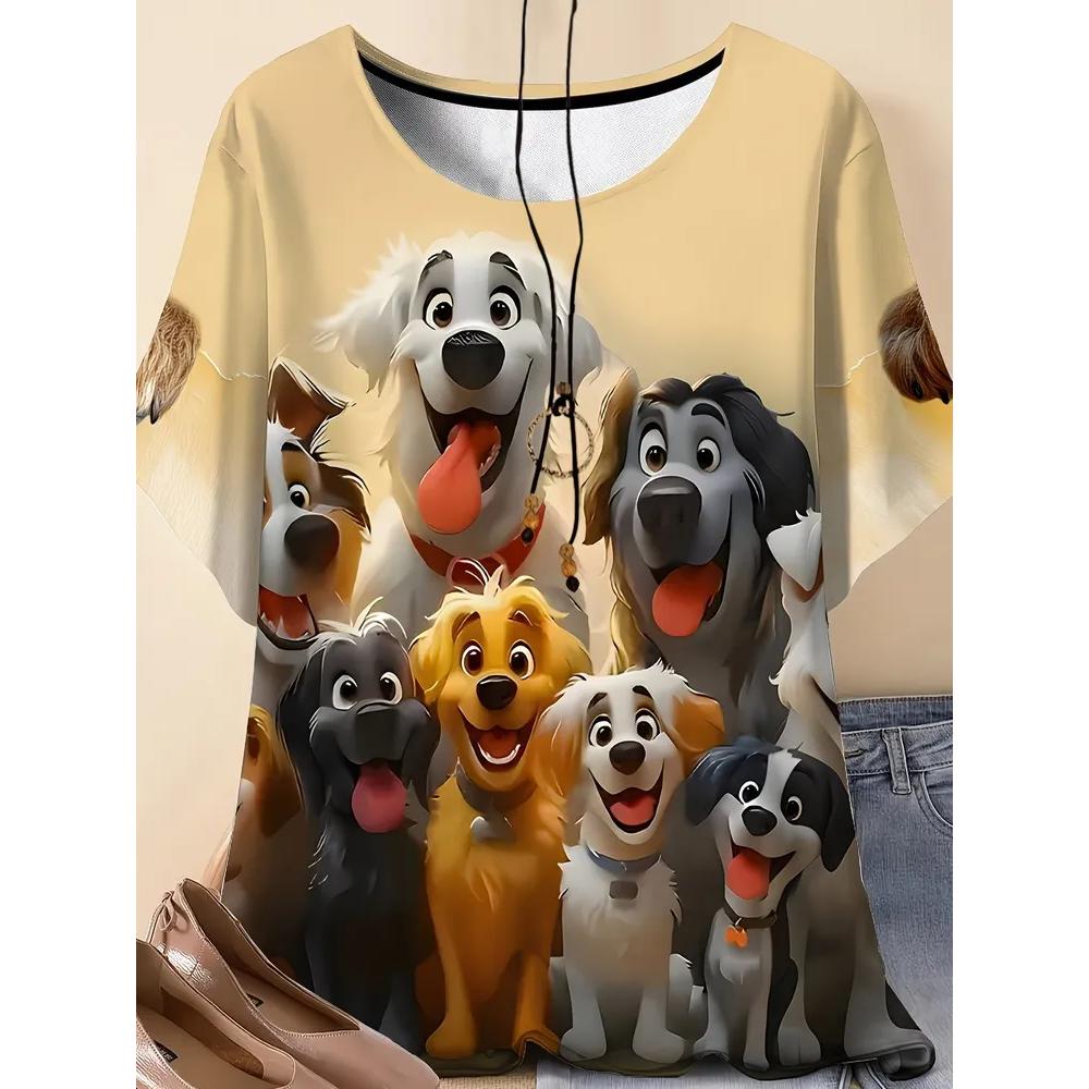 Fashion Loose Crew Neck Top Short Sleeve Casual Versatile T-Shirts Women’s