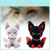 Charming White And Black Plush Fox Figure Cute Sitting Animal For Kids Gifts