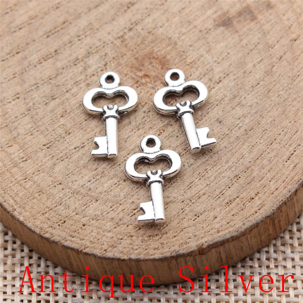 Classic Key Shaped Charms Pendant For Bracelet Necklace Jewelry Making Craft Findings