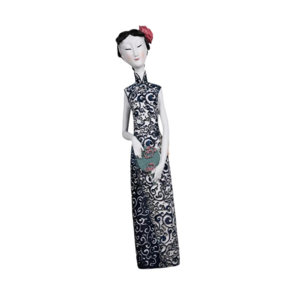 Chinese Qipao Woman Statue for Bedroom Or Cabinet Decoration