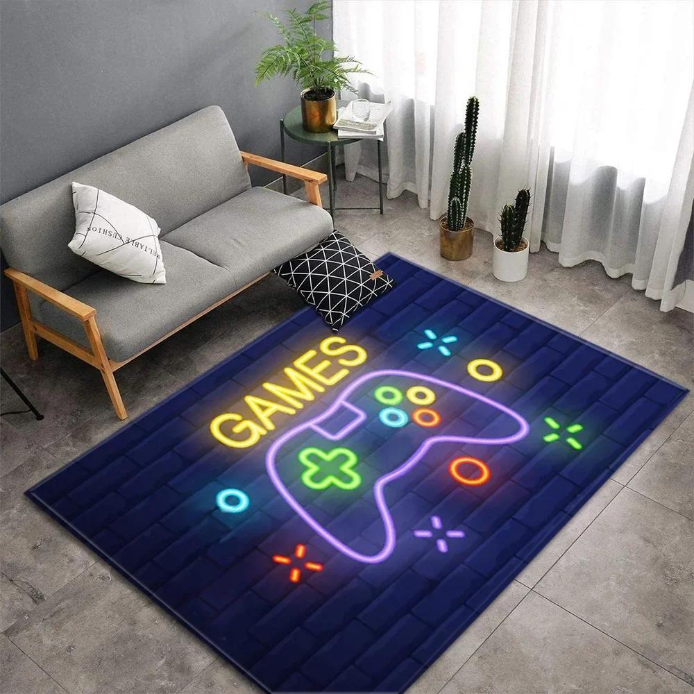 Cartoon Game Console Carpet for Living Room Video Game Children Player Area Rug Soft Anti-slip Bedroom Entrance Floor Mat