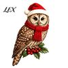 Indoor Holiday Ornament Wooden Bird Door Topper, Cute Christmas Corner Statue, Woodland Animal Frame Decorations for Art Sign Winter Home Wall Window