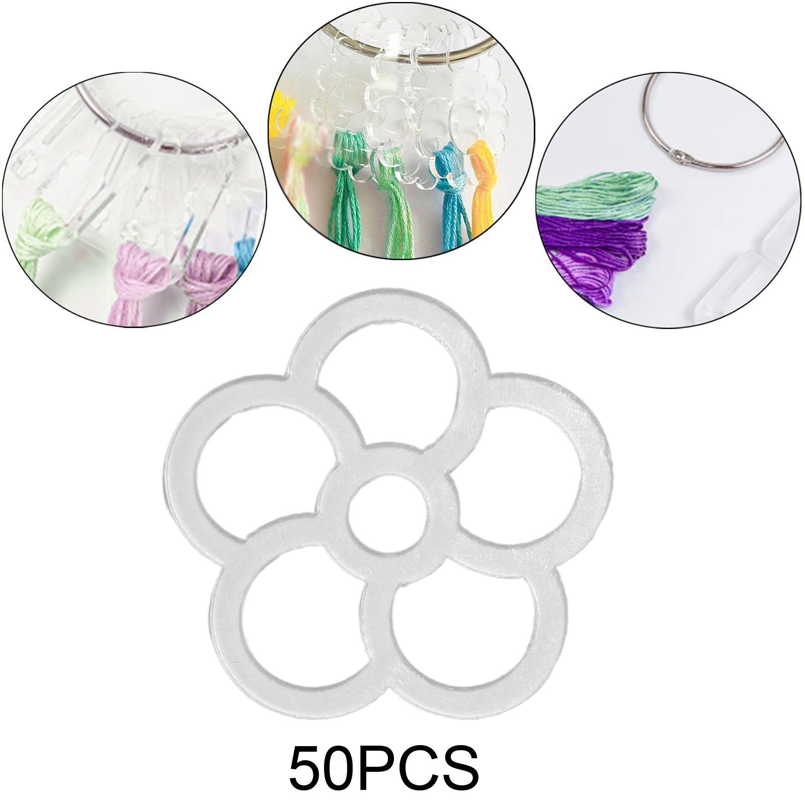 

50 Pieces Floss Thread Drops Crafts Transparent for Office Home Beginners