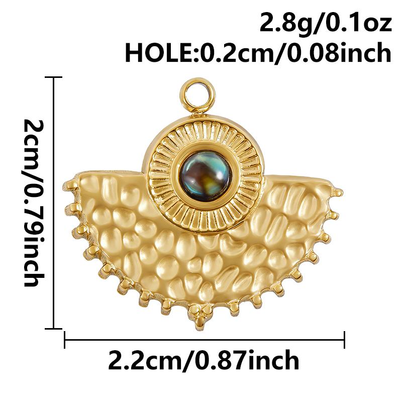 

2pcs Real Gold Plated Stainless Steel Charm Abalone Shell Oil Dripping Pendant Charms For Jewelry Making Bulk Handmade Materials