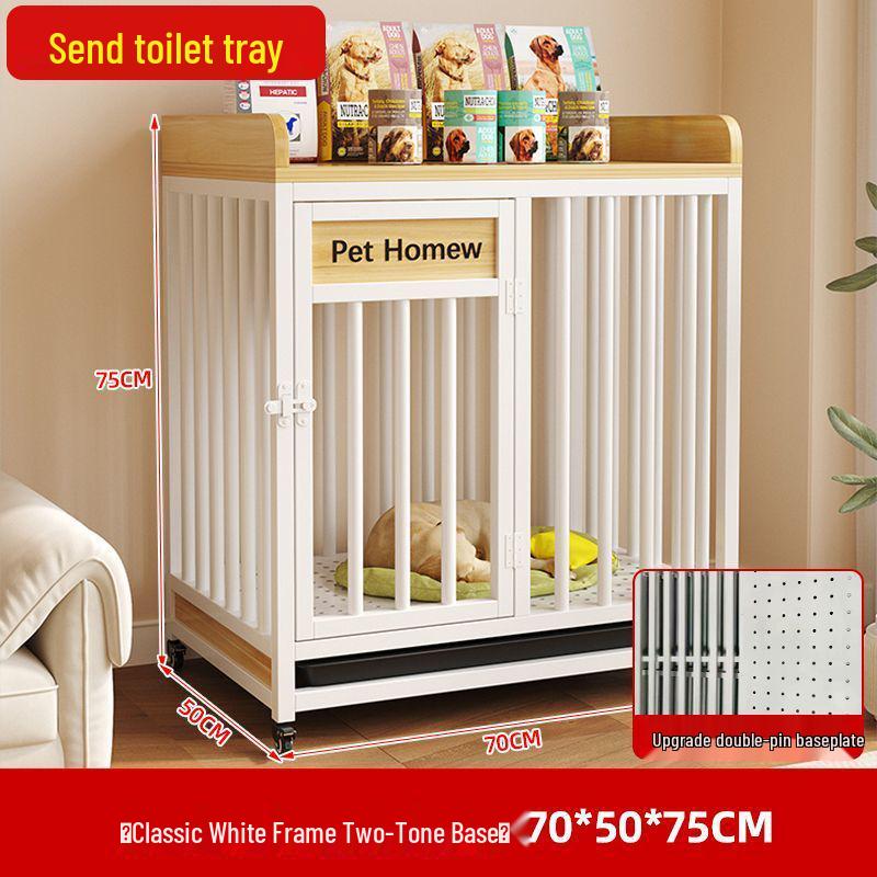 Indoor Large Dog Kennel with Toilet Separation, Thickened Bedroom Pet Cage
