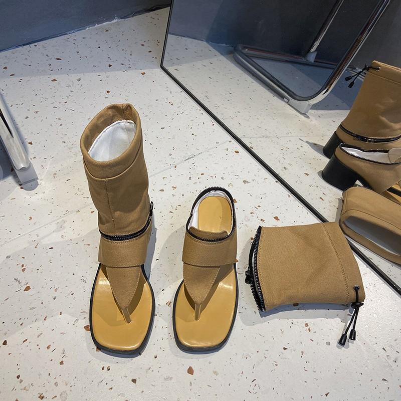 Internet-Berühmtheiten Zehen römischer Stil hochhackige Sandalen Damen 2025 neu Sommer zwei Tragevarianten offen Zehen dicker Absatz coole Stiefel Temperament Damenschuhe