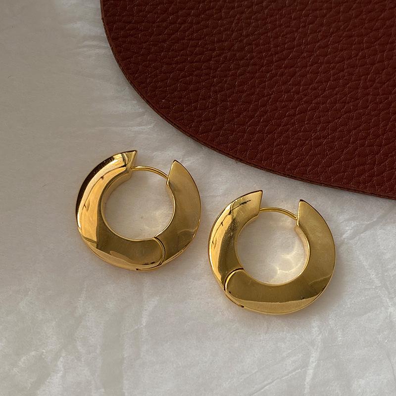 Geometric, neted, rotund, atmosferă ușoară, bijuterii de lux pentru ureche, inel plat simplu, inel simplu, cataramă pentru ureche