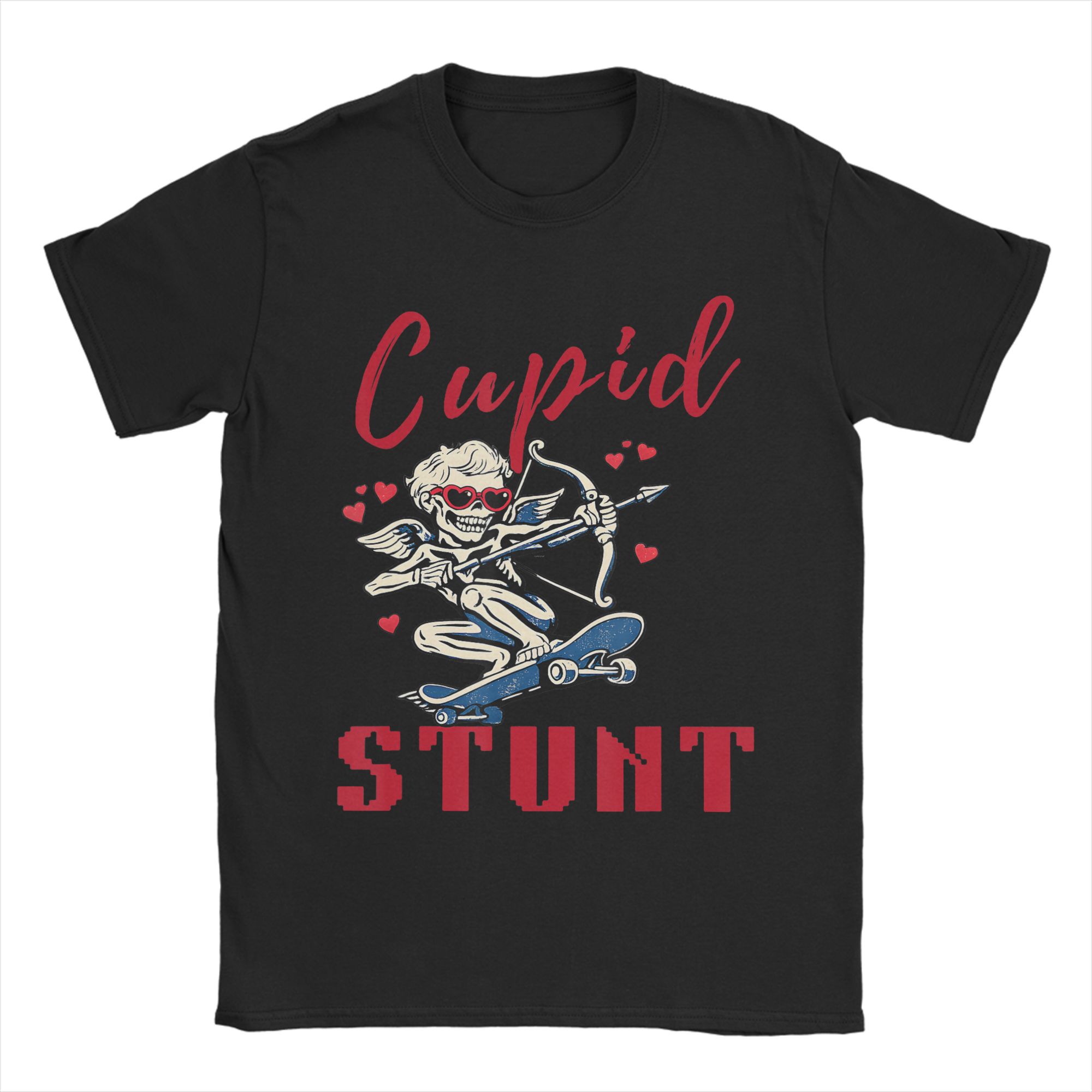 Mens Cupid Stunt Funny Sarcastic T Shirts 100 Cotton Clothing Funny Short Sleeve Crew Neck Tees Big Size TShirts S