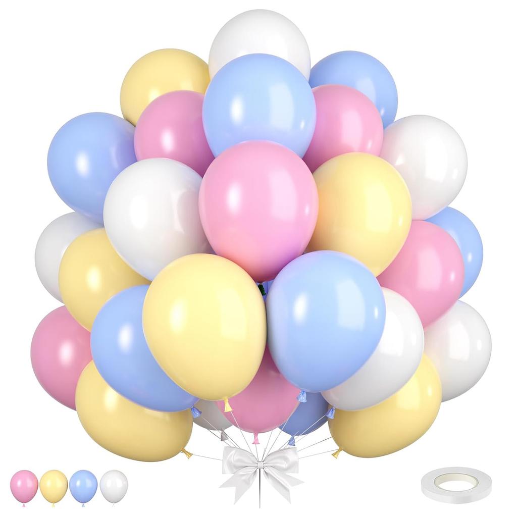 12inch-50pcs blue, pink, and green balloon set, suitable for weddings, birthdays, parties, bridal showers decoration balloons