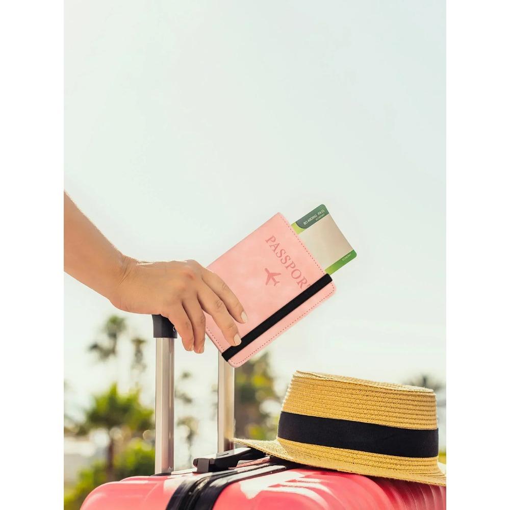 1PC Blockieren Leder Karte Fall Pass Halter Abdeckung Brieftasche Reise Zubehör für Frauen Männer
