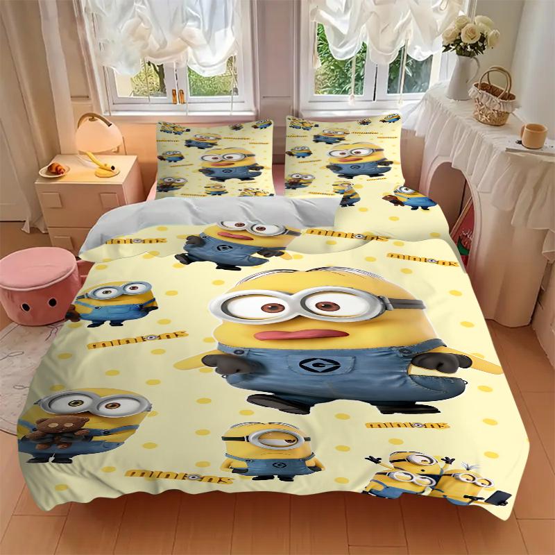 3Pcs Despicable Minions Bedding Sets For All Sizes New 3D Printed Bed Cover Comforter Duvet Cover Pillowcase Bedroom Decoration