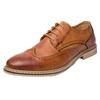 Pointed leather shoes British style retro Brock flower business casual dress lace-up leather shoes