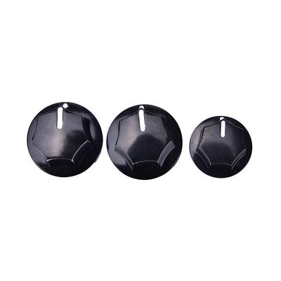 3 Stück Amp Lautstärke Tonregler Knöpfe Kunststoff Schwarz Vintage Stil Jazz Bass Gitarre