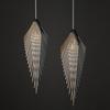 Retro Decorative Chandelier Soft Decoration Model Room Wrought Iron Bird Wing Hanging Wire Bedroom Wable Lamp