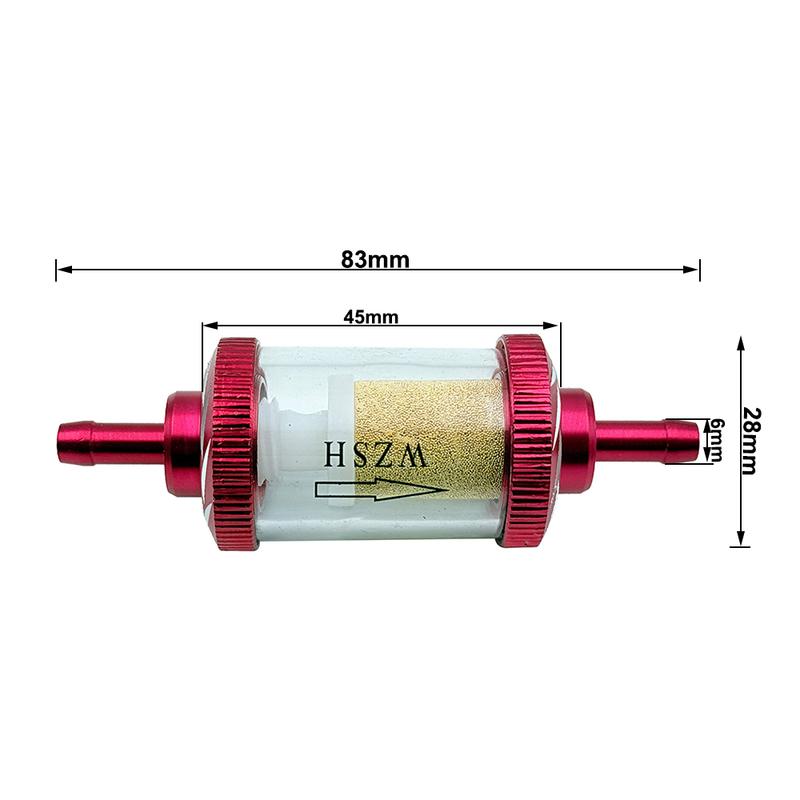 Universal 1/4" Inline Fuel Filter Copper Core Oil Filter 6mm For Motorcycle ATV Dirt Pit Bike Moped Scooter Bikes Lawn Mowers