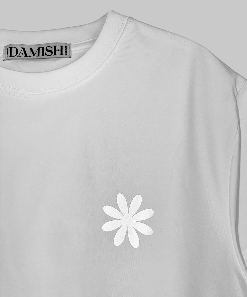 Damiswi Reflective Signature D-Logo Crop T-Shirt_White