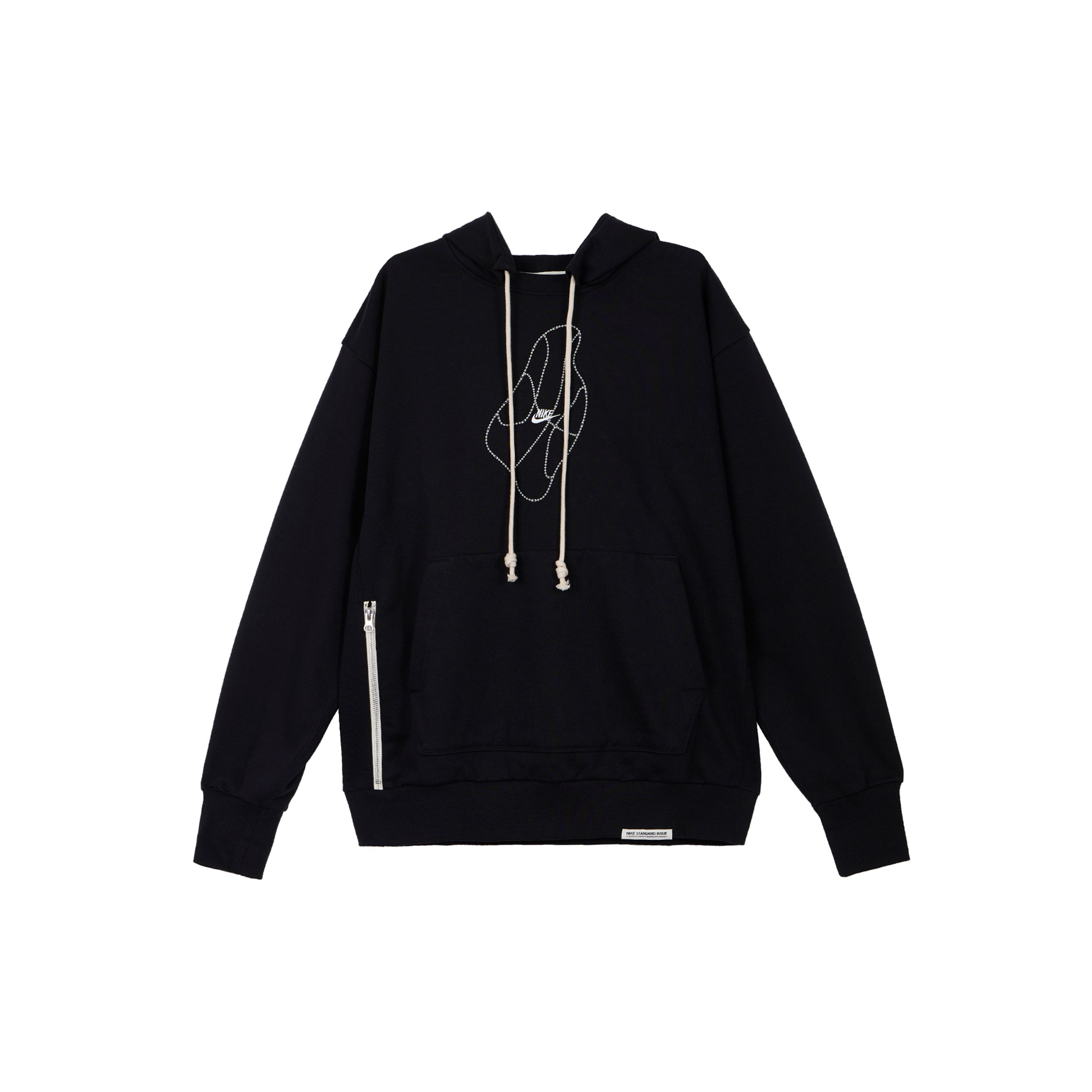 

Мужская толстовка с капюшоном и шнурком с принтом логотипа Nike и длинными рукавами, черная DQ6104-010 XXXL