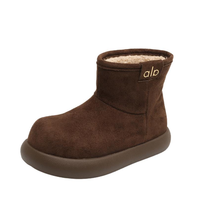 

Новые зимние высокие вельветовые сноубутсы 2025 года для женской уличной носки, легкие, теплые и удобные матовые хлопковые ботинки 40 темно-коричневого