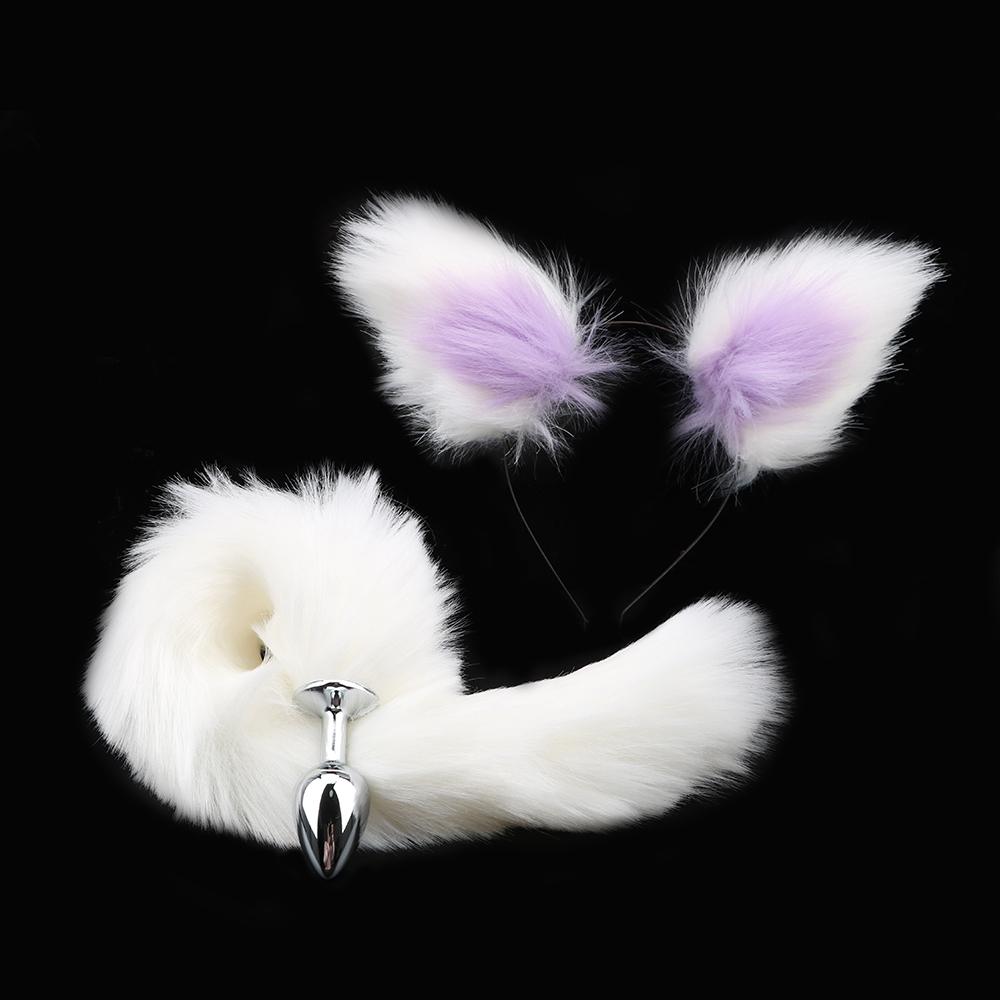 Prostate Massager Adult Games Sex Toys For Women Men Couples Smooth Touch Anal Plug With Cat Ears Headbands Fox Tail Metal Butt Plug