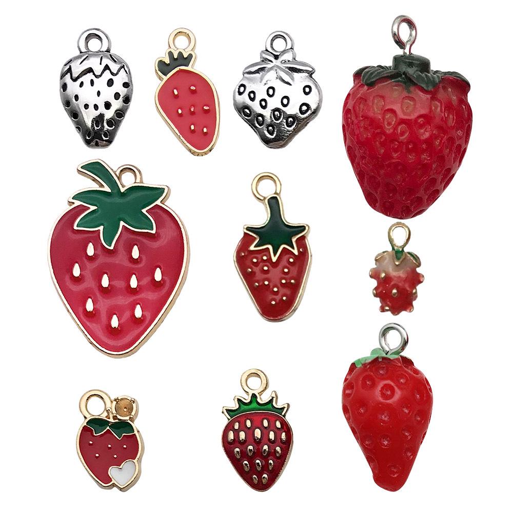 Strawberry Fruit DIY Korean Jewelry: Cute 3D Mini Pendant for Bracelets