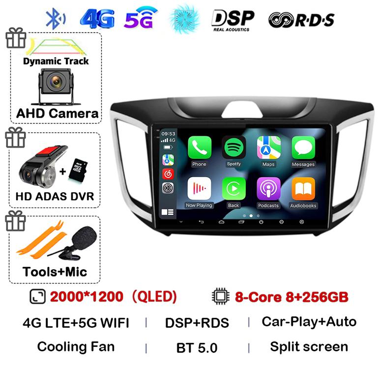 Android 14 Carplay Car Stereo Radio For Hyundai Creta Ix25 2015 2016 2017 2018 2019 2din Multimidia Video Player GPS Head Unit