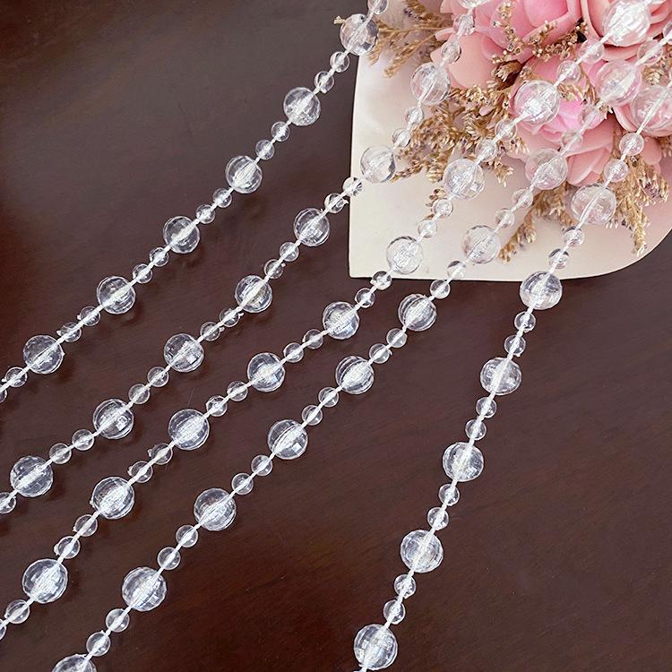 Seven-Color Transparent Crystal Bead Curtain for Wedding and Christmas Tree Decoration