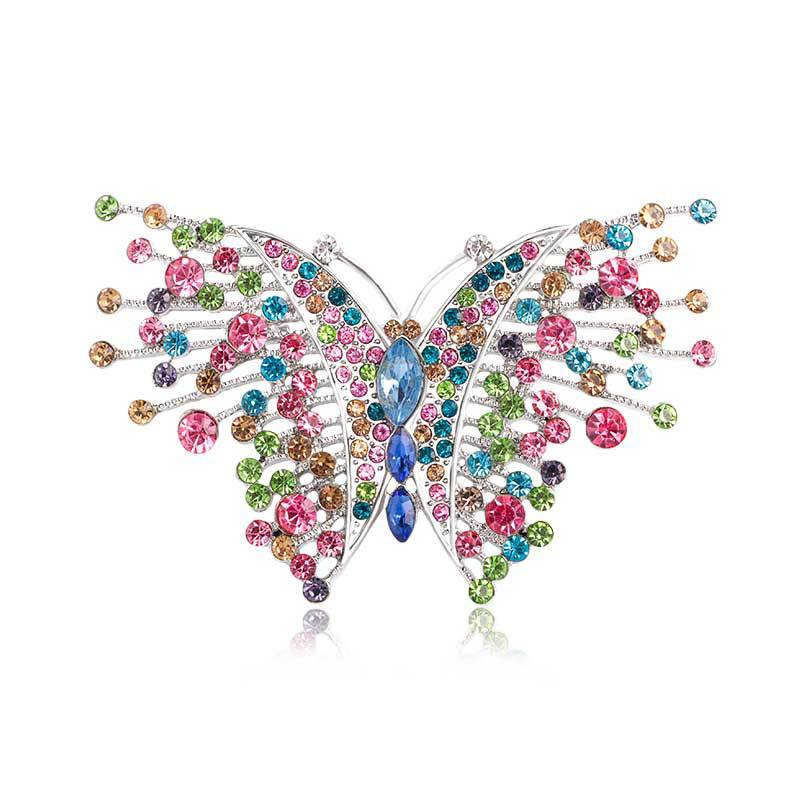 Elegant Women Girls Fashion Exquisite Crystal Butterfly Brooch Pin Classic High-end Lady Rhinestone Vintage Badges Jewelry