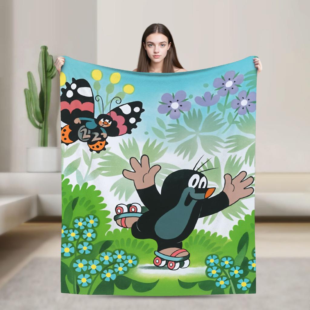 Czech Cartoon Krtek Mole Blanket Quality Warm Soft Bedding Throws Winter Plane Travel Home Decor Graphic Bedspread