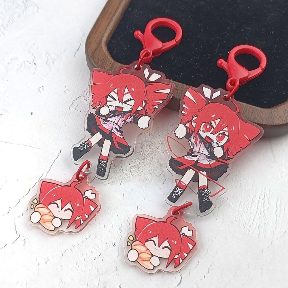 New Anime Kasane Teto Cosplay Acrylic Keychain Pendant Charms Backpack Decoration Cute Gift