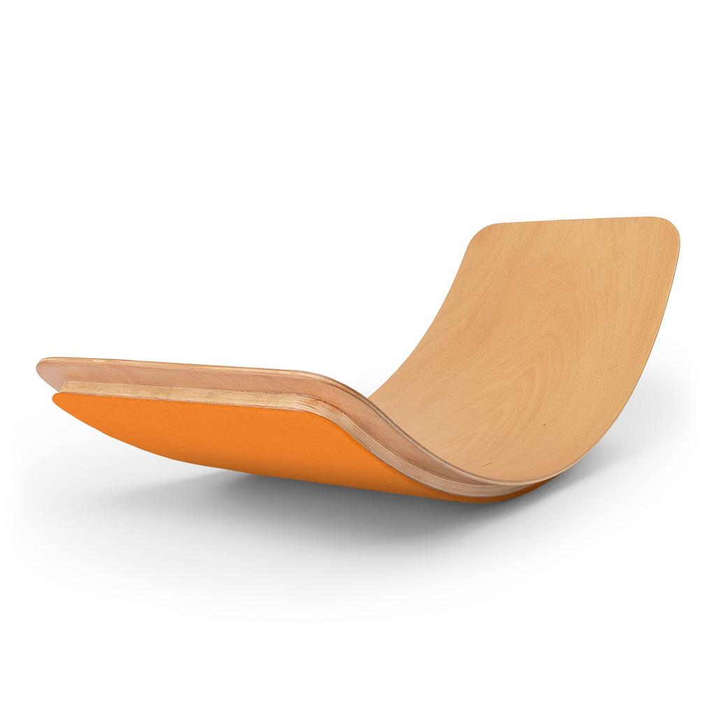 Wooden Balance Board Wobble Rocker Board Body Balancing Activity Training Toy Lama Smile Orange