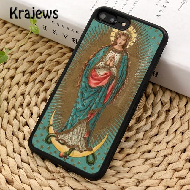 

Krajews Mother Virgin Mary Phone Case Cover For iPhone 17 Air 16 15 14 plus 12 13 pro max coque Shell Fundas iPhone 14pro
