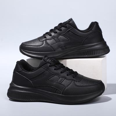 Women's Sneakers Winter Leather Sneakers Women Shoes Black Ladies Casual Shoes Lace-up Non-slip Waterproof Sports Shoes Woman
