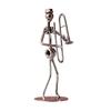 Musical Man Statue, Iron Wires and Screws Statue Home Decor, Musician Tabletop Figurine Desk Decoration for Bookshelf