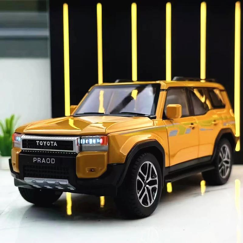 Xmwcj1 1/24 Toyota 2024 PRADO Land Cruiser Lc250 Alloy Car Model Diecast Metal Toy Off-road Vehicle Car Model Sound and Light Kids Gift