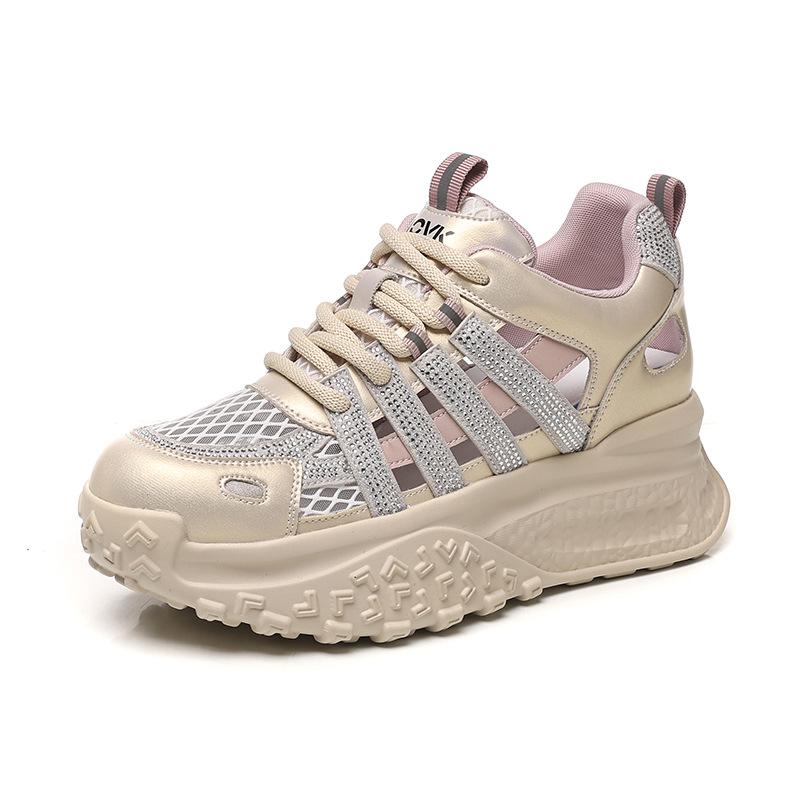

Mesh breathable hollow shoes women s summer new thick-soled heightening casual sports shoes women s shoes are versatile 40 фіолетовий
