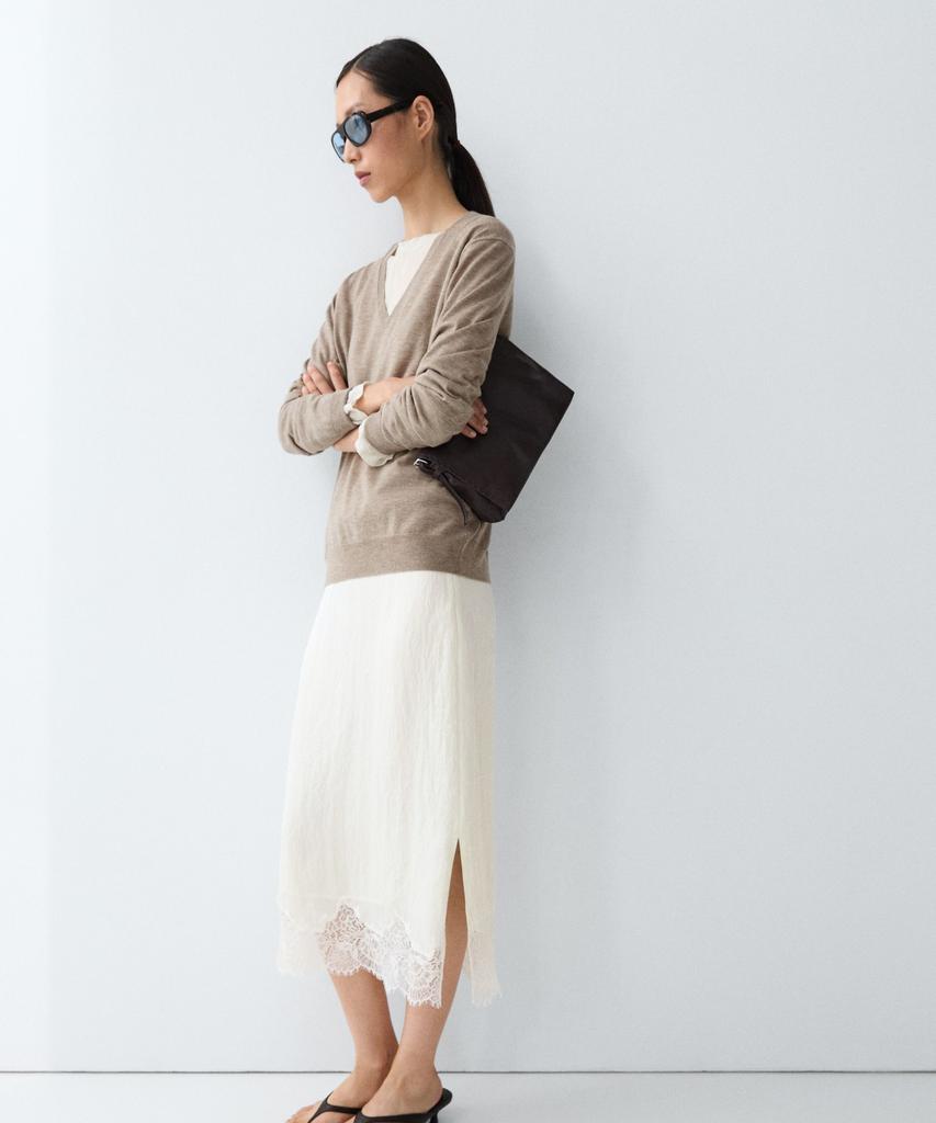 Masimodutti Wool Blend V-Neck Knit