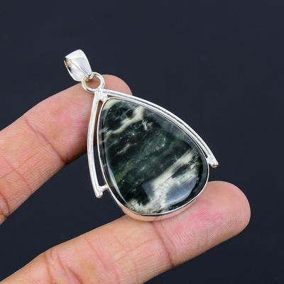 Halloween Sale Ocean Jasper Gemstone 925 Sterling Silver Wife Pendant Jewelry