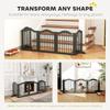 Freestanding Dog Gate with Support Feet for Doorway Black