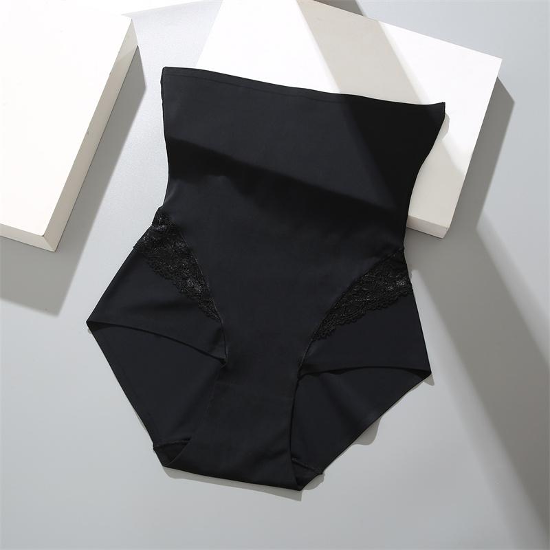 

Бесшовные женские боди с высокой талией, корректирующее белье, кружевные ажурные трусики, дышащие, прочные, для похудения живота, 2024 XL чёрный