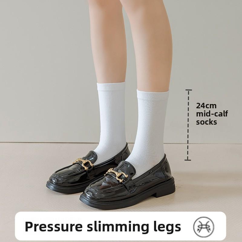 Pressure Long Leggings for Women - Strong Leg Slimming and Over-Knee Compression Stockings - Winter Autumn Women's Black Cotton Stockings